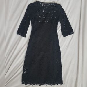Zara Dark Navy Blue Lace Dress  - Small